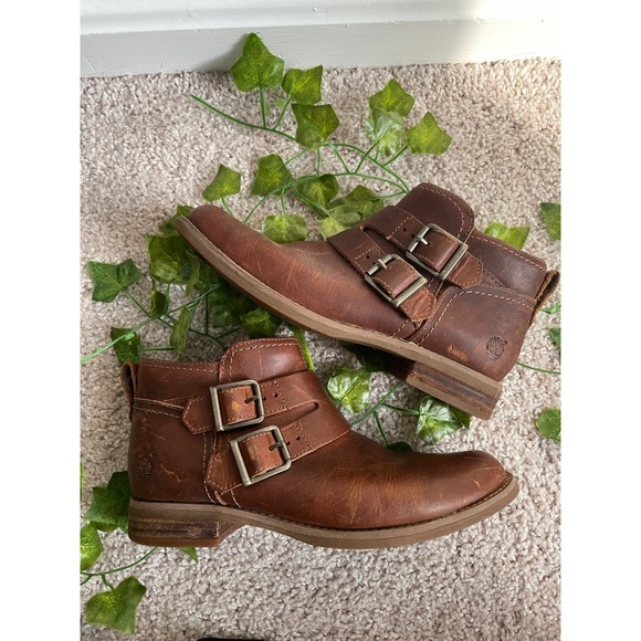 Timberland Shoes - 🌿 Timberland Anti-Fatigue Brown Distressed Ankle Booties